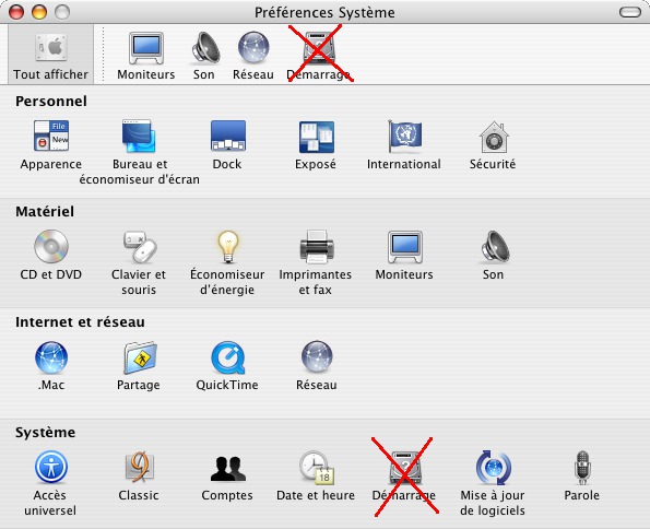 linux sur Mac-ppc : ne pas cliquer sur 'disque de démarrage' !